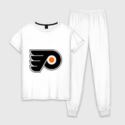 Пижама хлопковая женская Philadelphia Flyers, цвет: белый