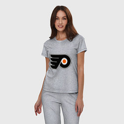 Пижама хлопковая женская Philadelphia Flyers, цвет: меланж — фото 2