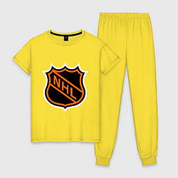 Пижама хлопковая женская NHL, цвет: желтый