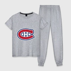 Пижама хлопковая женская Montreal Canadiens, цвет: меланж