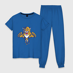 Пижама хлопковая женская Florida Panthers, цвет: синий