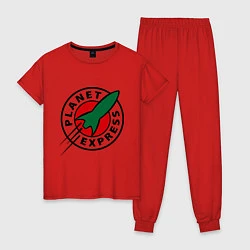 Пижама хлопковая женская Planet Express, цвет: красный
