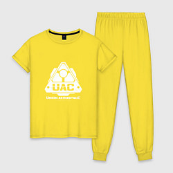 Пижама хлопковая женская UAC, цвет: желтый