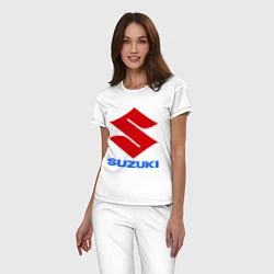 Пижама хлопковая женская Suzuki, цвет: белый — фото 2