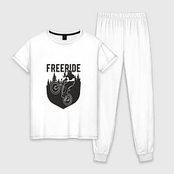 Пижама хлопковая женская Freeride, цвет: белый