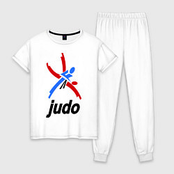 Пижама хлопковая женская Judo Emblem, цвет: белый