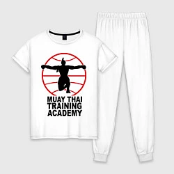 Пижама хлопковая женская Mauy Thai Training Academy, цвет: белый