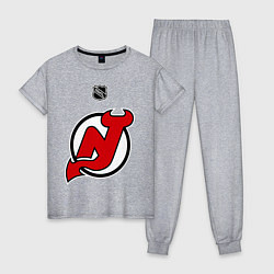Пижама хлопковая женская New Jersey Devils: Kovalchuk 17, цвет: меланж