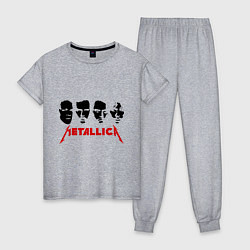 Пижама хлопковая женская Metallica (Лица), цвет: меланж