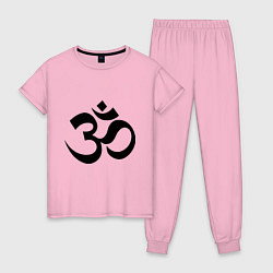 Пижама хлопковая женская ОМ-Йога цвета светло-розовый — фото 1