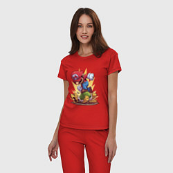 Пижама хлопковая женская Mario Rage, цвет: красный — фото 2