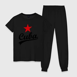 Пижама хлопковая женская Cuba Star, цвет: черный