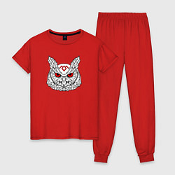 Пижама хлопковая женская Owl: Twin Peaks, цвет: красный