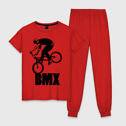 Пижама хлопковая женская BMX 3, цвет: красный