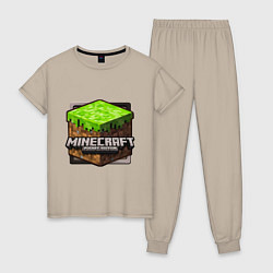 Пижама хлопковая женская Minecraft: Pocket Edition, цвет: миндальный