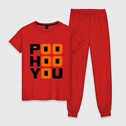 Пижама хлопковая женская Poo hoo you, цвет: красный