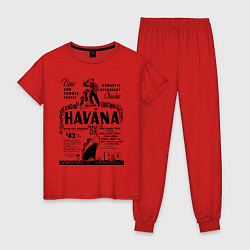 Пижама хлопковая женская Havana Cuba, цвет: красный