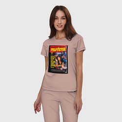 Пижама хлопковая женская Pulp Fiction Cover, цвет: пыльно-розовый — фото 2