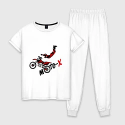 Пижама хлопковая женская Moto-X, цвет: белый