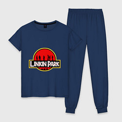 Пижама хлопковая женская Linkin Park: Jurassic Park, цвет: тёмно-синий