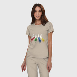 Пижама хлопковая женская Beatles Color, цвет: миндальный — фото 2