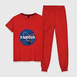 Пижама хлопковая женская Tardis NASA, цвет: красный