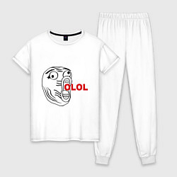 Пижама хлопковая женская OLOLO, цвет: белый
