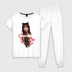 Пижама хлопковая женская Ariana Grande: Flowers, цвет: белый