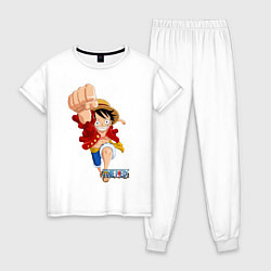 Пижама хлопковая женская Ван-Пис, цвет: белый
