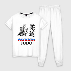 Пижама хлопковая женская Russia Judo, цвет: белый