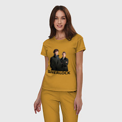Пижама хлопковая женская Sherlock, цвет: горчичный — фото 2