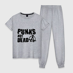 Пижама хлопковая женская Punks not dead, цвет: меланж