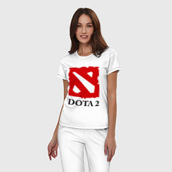 Пижама хлопковая женская Dota 2: Logo, цвет: белый — фото 2
