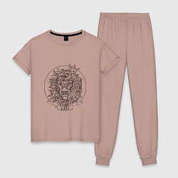 Пижама хлопковая женская Leo Minimalism, цвет: пыльно-розовый