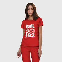 Пижама хлопковая женская Blink-182, цвет: красный — фото 2