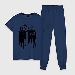 Пижама хлопковая женская Arctic Monkeys цвета тёмно-синий — фото 1