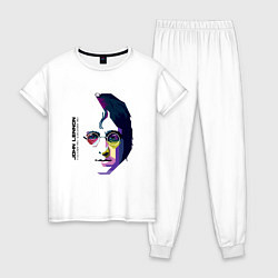 Пижама хлопковая женская John Lennon: Techno, цвет: белый