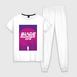 Пижама хлопковая женская Blade Runner 2049: Purple, цвет: белый