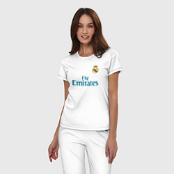Пижама хлопковая женская Real Madrid: Ronaldo 07, цвет: белый — фото 2