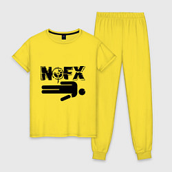 Пижама хлопковая женская NOFX crushman цвета желтый — фото 1