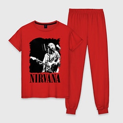 Пижама хлопковая женская Black Nirvana, цвет: красный