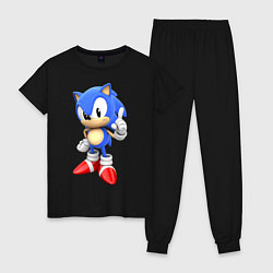 Пижама хлопковая женская Classic Sonic, цвет: черный