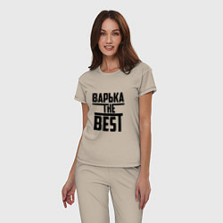 Пижама хлопковая женская Варька the best, цвет: миндальный — фото 2