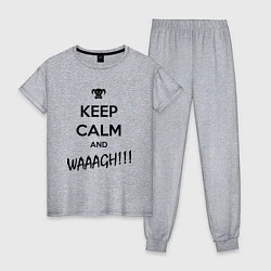 Пижама хлопковая женская Keep Calm & WAAAGH, цвет: меланж