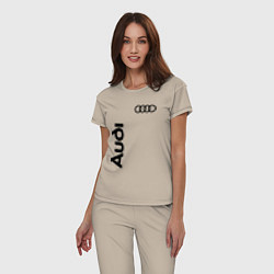 Пижама хлопковая женская Audi Style, цвет: миндальный — фото 2