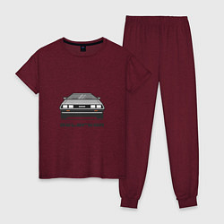 Пижама хлопковая женская DeLorean, цвет: меланж-бордовый