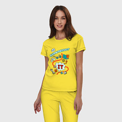 Пижама хлопковая женская Я ж программист, цвет: желтый — фото 2