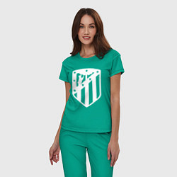 Пижама хлопковая женская FC Atletico Madrid, цвет: зеленый — фото 2