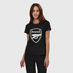 Пижама хлопковая женская FC Arsenal, цвет: черный — фото 2