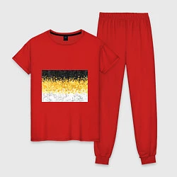 Пижама хлопковая женская Имперский флаг пикселами, цвет: красный